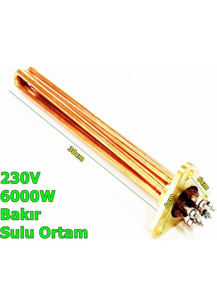 Kahvematik Isıtıcı Rezistans Üçgen Flanş Bakır 6000W modelleri