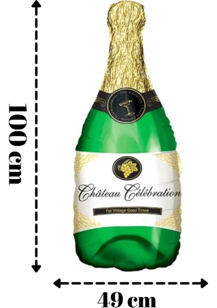 Folyo Balon Şampanya Şişesi Helyum Balon Yeşil Renk fiyatları