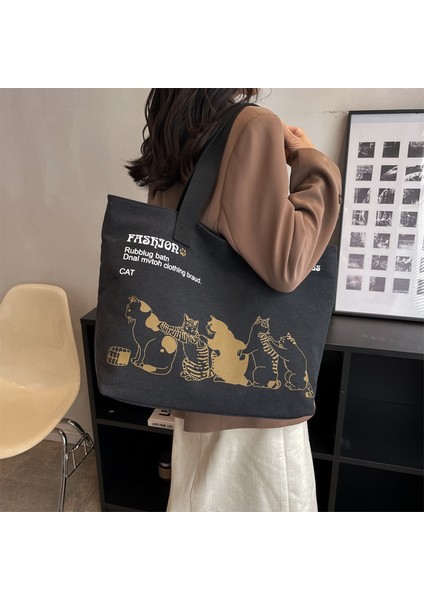 Büyük Kapasiteli Omuz Kanvas Çanta (Yurt Dışından)