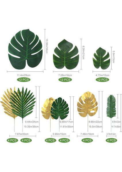 9 Farklı Türde 60 Adet Yapay Palmiye Yaprağı Tropikal Bitki Grubu (Yurt Dışından) fiyatları