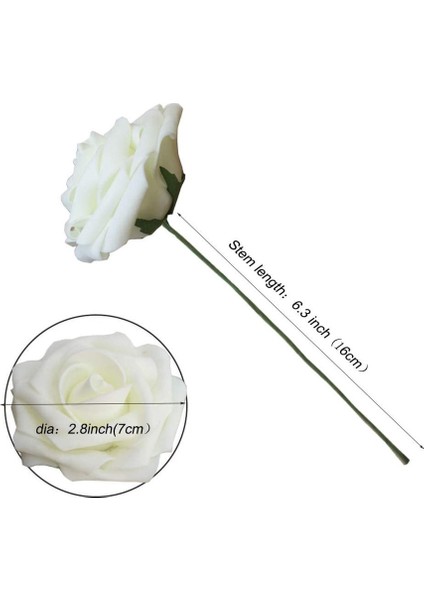 50'li Fildişi Yapay Gül Seti Beyaz Süt (Yurt Dışından) fiyatları