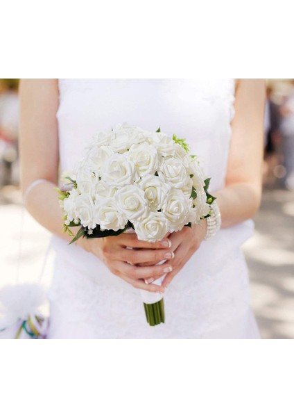 50'li Fildişi Yapay Gül Seti Beyaz Süt (Yurt Dışından) fırsatları