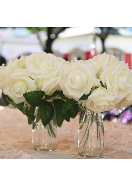 50'li Fildişi Yapay Gül Seti Beyaz Süt (Yurt Dışından) indirimleri