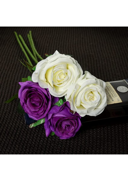 Lot Of 12 Yapay Ipek Gül Beyaz, Mor (Yurt Dışından) modelleri