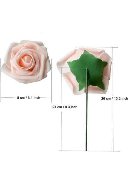 25 Adet Yapay Gül Pembe Şampanya (Yurt Dışından) modelleri