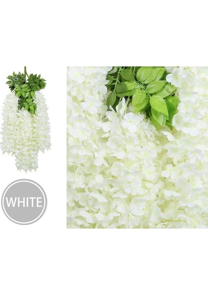 24 Yapay Çiçekten Oluşan Asma Çelenk Seti 110 Cm, Beyaz (Yurt Dışından) fiyatları