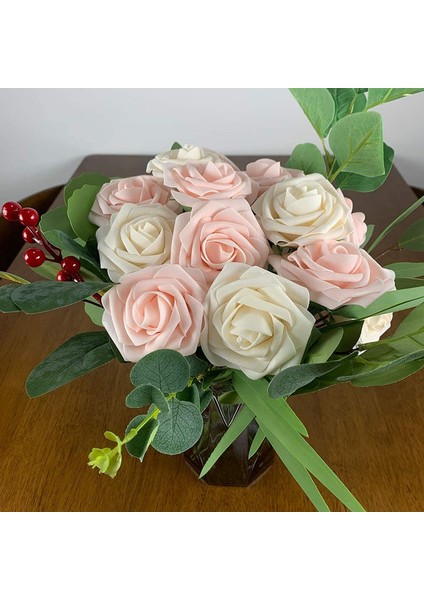 25 Adet Saplı Yapay Köpük Gül Şampanya Tozu + Krem (Yurt Dışından) modelleri