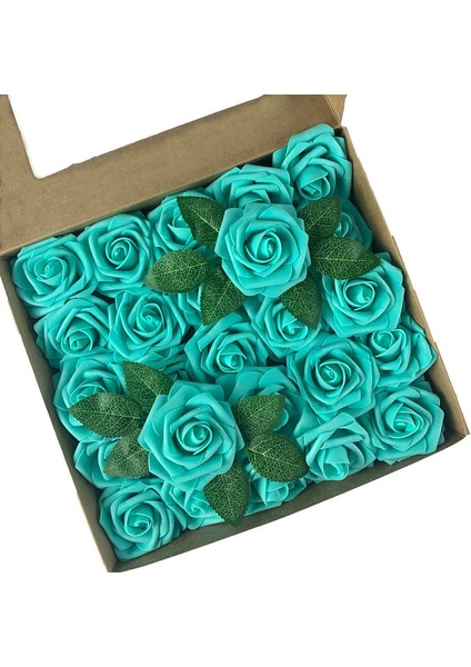 25 Adet Yapay Gül Köpüğü Tiffany Açık Mavi (Yurt Dışından)