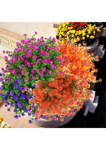 4 Adet Uv Işınlarına Dalı Asılı Yapay Bitki Çiçekleri Turuncu (Yurt Dışından) modelleri