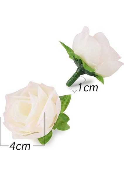 100 Adet 3 Cm'lik Yapay Bitki Gülleri Beyaz Süt (Yurt Dışından) fiyatları
