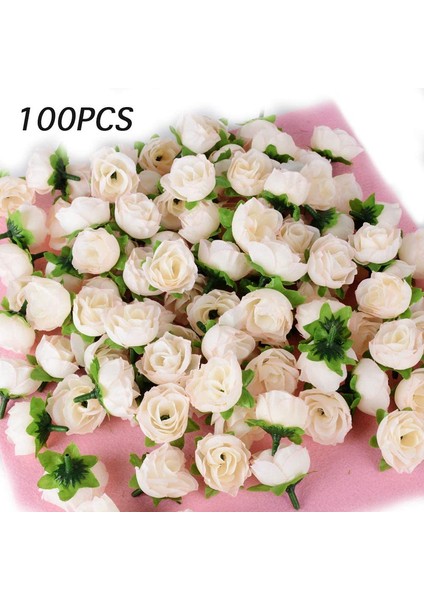 100 Adet 3 Cm'lik Yapay Bitki Gülleri Beyaz Süt (Yurt Dışından) modelleri