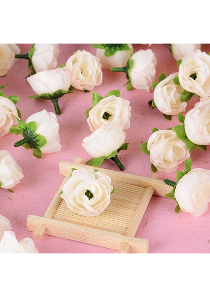 100 Adet 3 Cm'lik Yapay Bitki Gülleri Beyaz Süt (Yurt Dışından) fırsatları