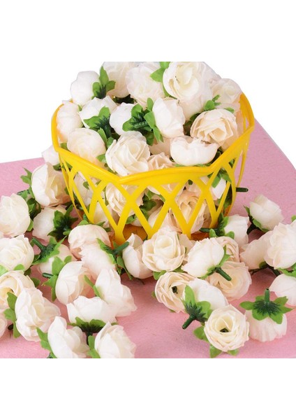 100 Adet 3 Cm'lik Yapay Bitki Gülleri Beyaz Süt (Yurt Dışından) indirimleri