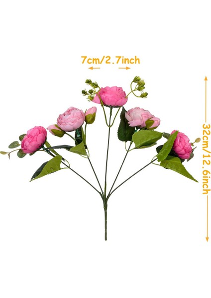 4 Rayon Şakayık Buketi, 5 Çatal, 9 Baş Kırmızı Pembe + Pembe (Yurt Dışından) modelleri