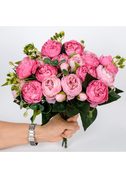 4 Rayon Şakayık Buketi, 5 Çatal, 9 Baş Kırmızı Pembe + Pembe (Yurt Dışından) indirimleri