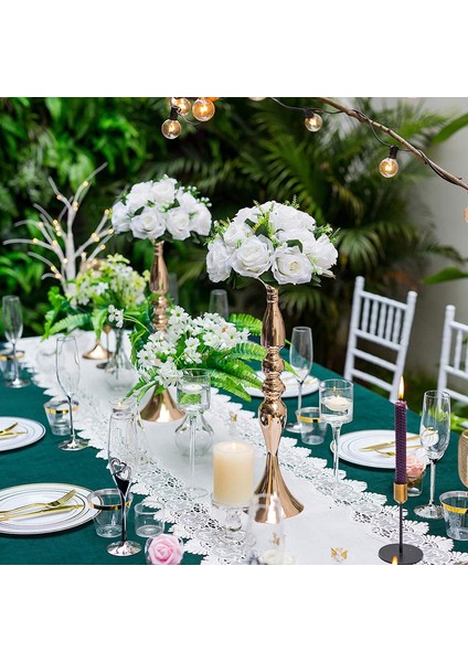 2 Adet Yapay Çiçek, 15 Plastik Gül Başı Beyaz (Yurt Dışından) modelleri