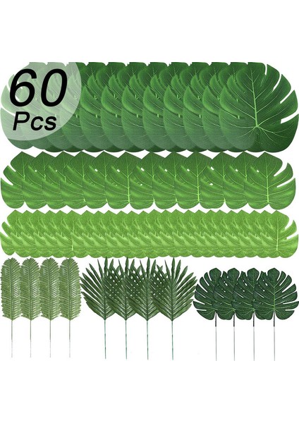 60 Yapay Palmiye Yaprağı, 6 Farklı Tür (Yurt Dışından)