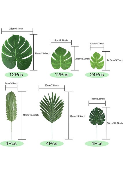 60 Yapay Palmiye Yaprağı, 6 Farklı Tür (Yurt Dışından) fiyatları