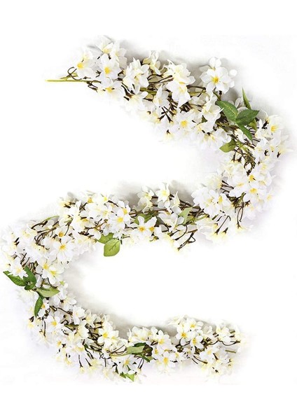 2 Parçalı Simüle Asılı Yapay Yasemin Seti 180 cm Beyaz (Yurt Dışından)