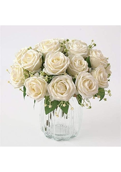 Yapay Çiçek Buketi, 9 Baş, 31 cm Beyaz (Yurt Dışından) modelleri