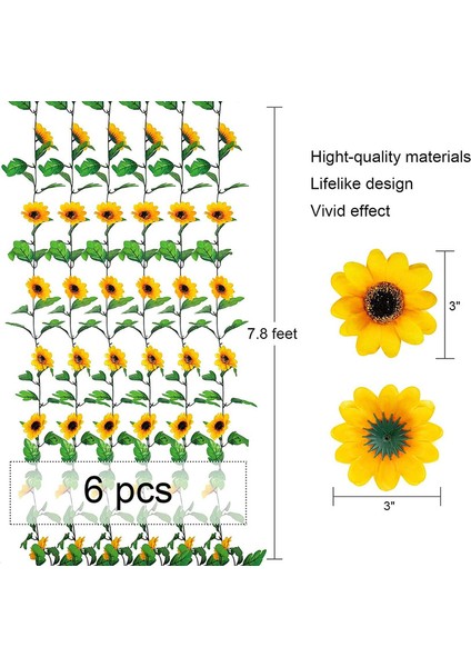 6'lı Yapay Ipek Ayçiçeği Çelenk Seti (Yurt Dışından) fiyatları