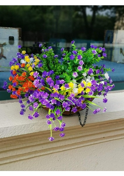 8 Adet Dış Mekan Yapay Çiçek Sarı, Mor, Beyaz, Turuncu Kırmızı (Yurt Dışından) indirimleri