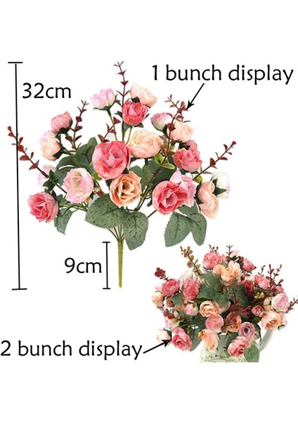 Iç Mekan Dekoratif Yapay Çiçek Buketi 2'li Set Pembe (Yurt Dışından) fiyatları
