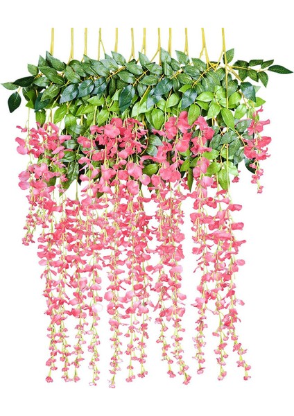 12 Adet / Toplu 3.6 Ft / Adet Yapay Salkım Asma Ipek Çiçekler (Yurt Dışından)