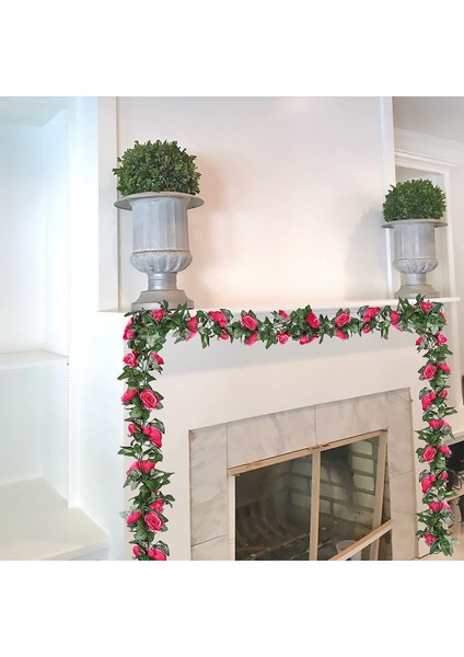 2'li Yapay Asma Çiçek Gül Çelenk Seti 2*2.3 M 16, Pembe (Yurt Dışından) indirimleri