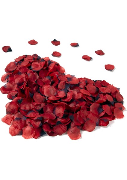 3000 Yapay Gül Yaprağı Siyah + Kırmızı (Yurt Dışından)