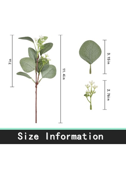 24 Adet Yapay Bitki Simülasyonu Yeşil Okaliptüs Yaprakları (Yurt Dışından) fiyatları