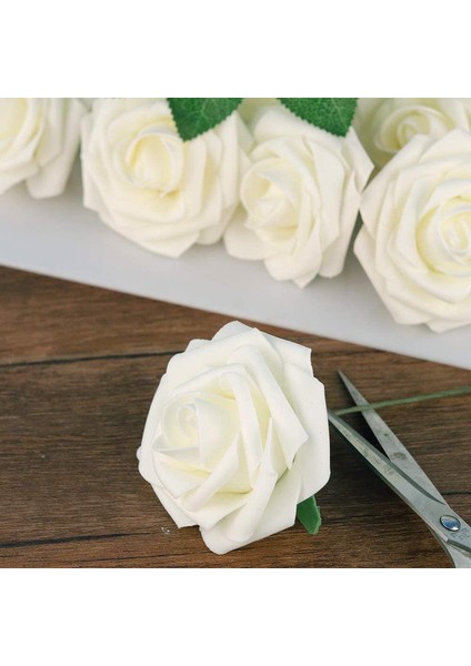 50 Adet Yapay Gül Çiçeği Beyaz (Yurt Dışından) modelleri