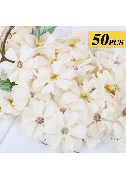 50 Adet Mini Yapay Çiçek Başı Yapay Papatya Çiçeği Beyaz (Yurt Dışından) modelleri