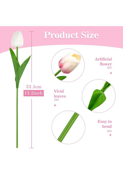 20'li Lateks Yapay Çiçek Seti Beyaz ve Pembe (Yurt Dışından) modelleri