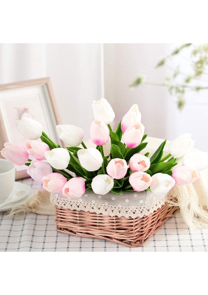 20'li Lateks Yapay Çiçek Seti Beyaz ve Pembe (Yurt Dışından) indirimleri