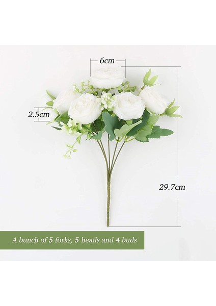 15 Adet Yapay Çiçek Ipek Şakayık Buketi, Beyaz (Yurt Dışından) fiyatları