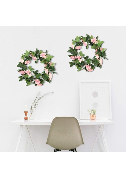 2 Paket 7,2 Fit Yapay Pembe Çelenk Asma Sarmaşıklar Pembe (Yurt Dışından) fırsatları