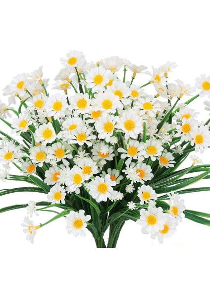 4 Adet Yapay Çiçek Papatya Beyaz (Yurt Dışından)