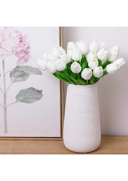 10 Yapay Çiçek Lale Beyaz (Yurt Dışından) fırsatları