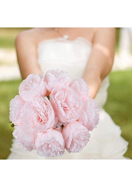 2 Demet 10 Baş Ipek Şakayık Sahte Çiçek Açık Pembe (Yurt Dışından) indirimleri