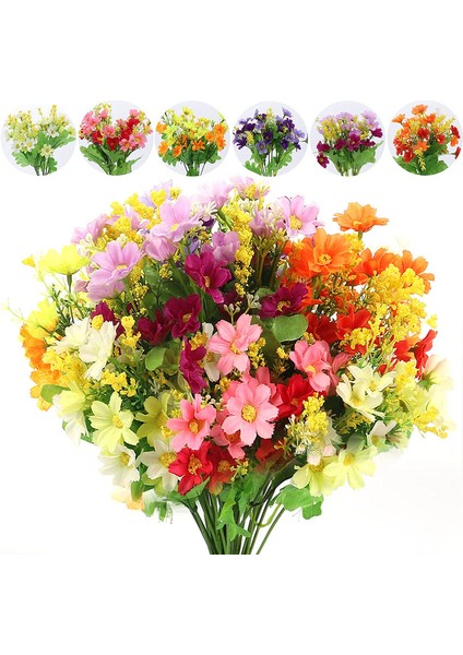 6 Adet Ipek Papatya ile Süslenmiş Yapay Buket (Yurt Dışından)