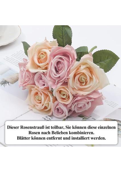 2 x 18 Baş Yapay Gül Buketi Toz Şampanya (Yurt Dışından) modelleri