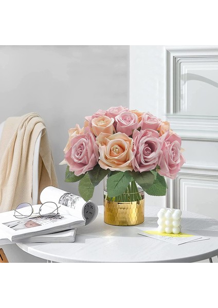 2 x 18 Baş Yapay Gül Buketi Toz Şampanya (Yurt Dışından) fırsatları