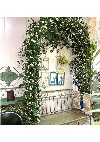 2 Parçalı Yapay Simülasyon Gül Çelenk, 90 Cm, Beyaz (Yurt Dışından) fırsatları