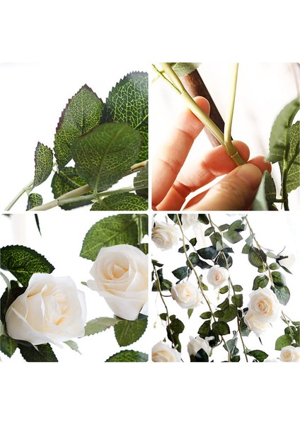 2 Parçalı Yapay Simülasyon Gül Çelenk, 90 Cm, Beyaz (Yurt Dışından) indirimleri