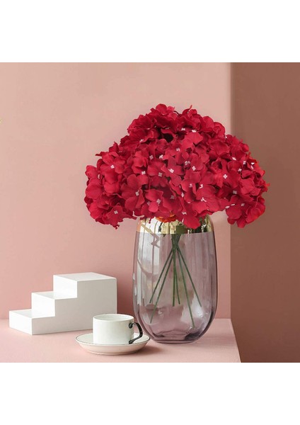 12 Adet Saplı Yapay Ortanca Koyu Kırmızı (Yurt Dışından) indirimleri