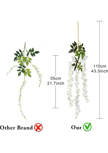 12 Adet Yapay Morsalkım Asma Çekicilik Çelenk Beyaz (Yurt Dışından) modelleri