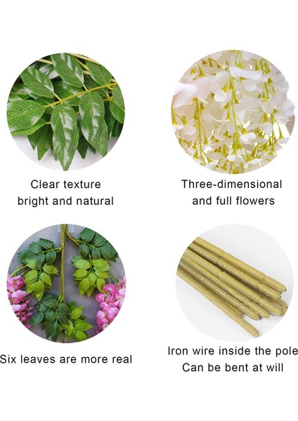 12 Adet Yapay Morsalkım Asma Çekicilik Çelenk Beyaz (Yurt Dışından) indirimleri