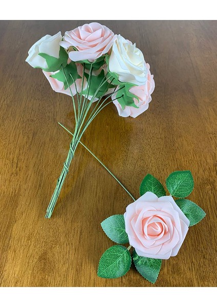 25 Adet Yapay Gül Saplı Köpük Gül Şampanya Pembesi + Krem (Yurt Dışından) indirimleri