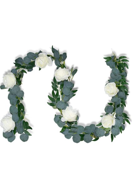 Pembe Asma Süslemeli Yapay Asma Çelenk, 200 cm (Yurt Dışından)